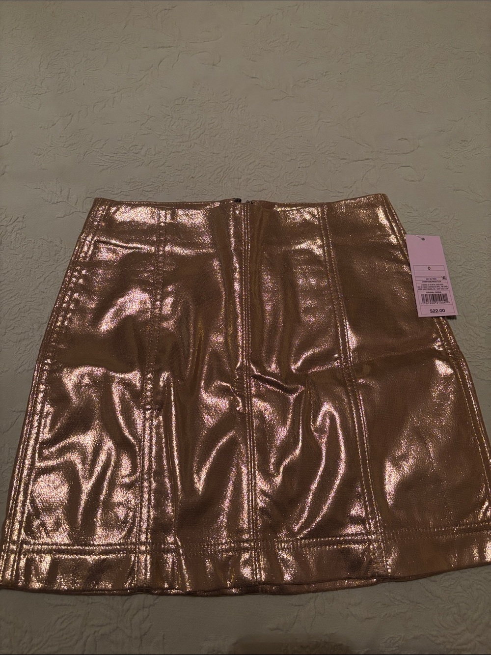 wild fable Metallic Rose Gold Mini Skirt